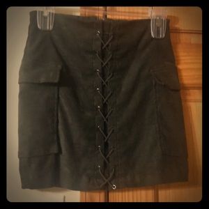 Akira Green Suede Mini Skirt